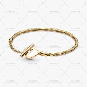 Pandora Heart T-Bar Snake Chain Bracelet